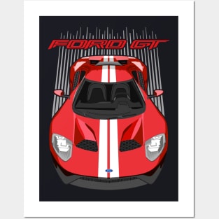 Ford GT-red and white Posters and Art